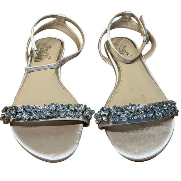 Jewel Badgley Mischka Ohara Minimalist Crystal Adorned Flat Size 7.5 New No Box - Picture 1 of 7
